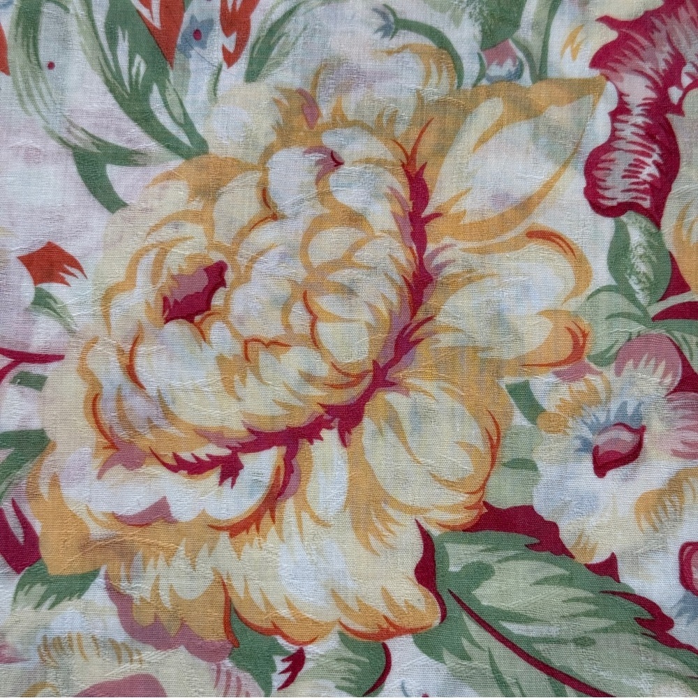 Ralph Lauren Floral Scarf in Red, Yellow, and Green - Picture 2 of 5